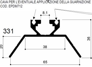 sistema in alluminio per il fissaggio di moduli fotovoltaici