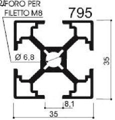 sistema in alluminio per il fissaggio di moduli fotovoltaici